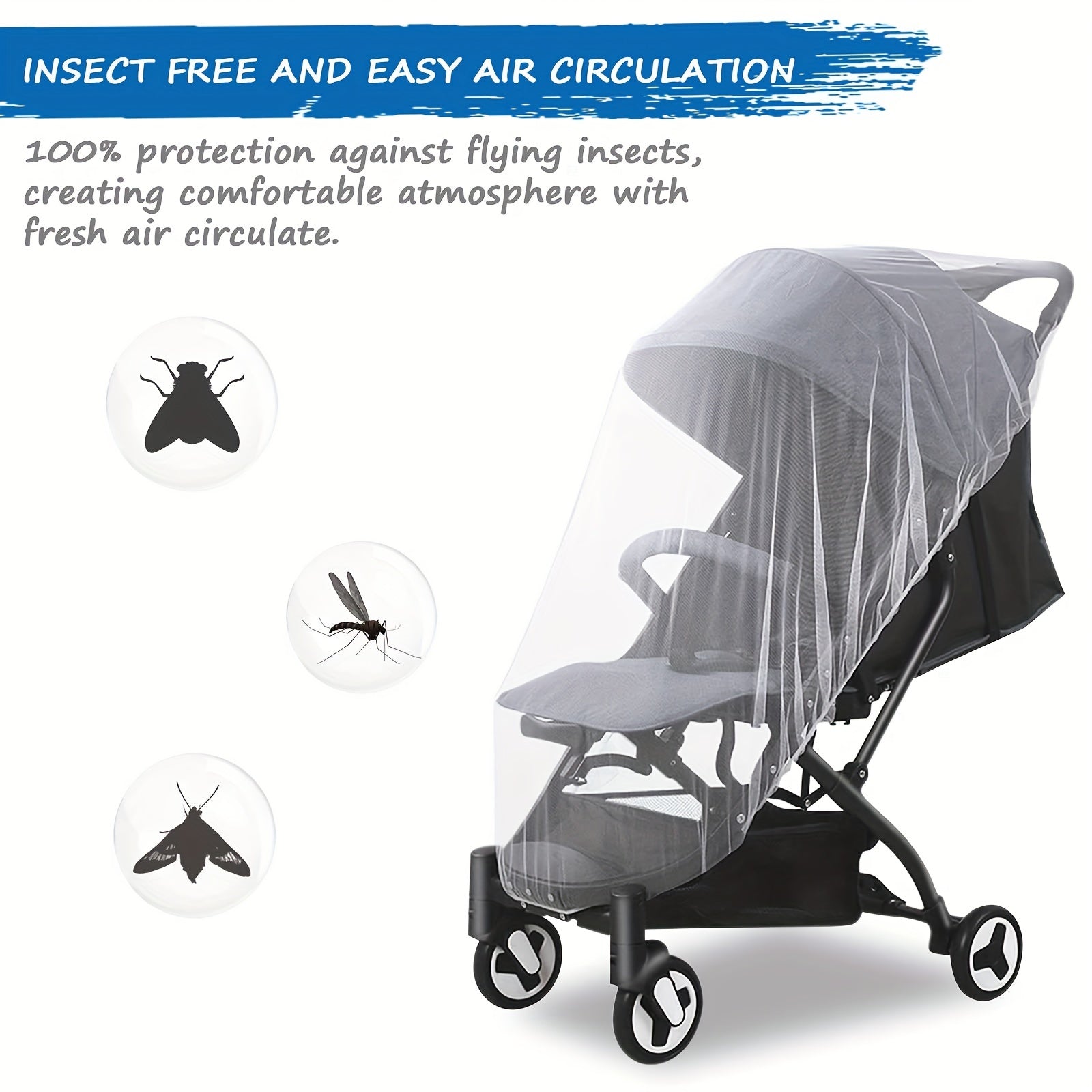 Baby Mosquito Net for Strollers Bassinets and Cradles Portable Sturdy Insect Screen