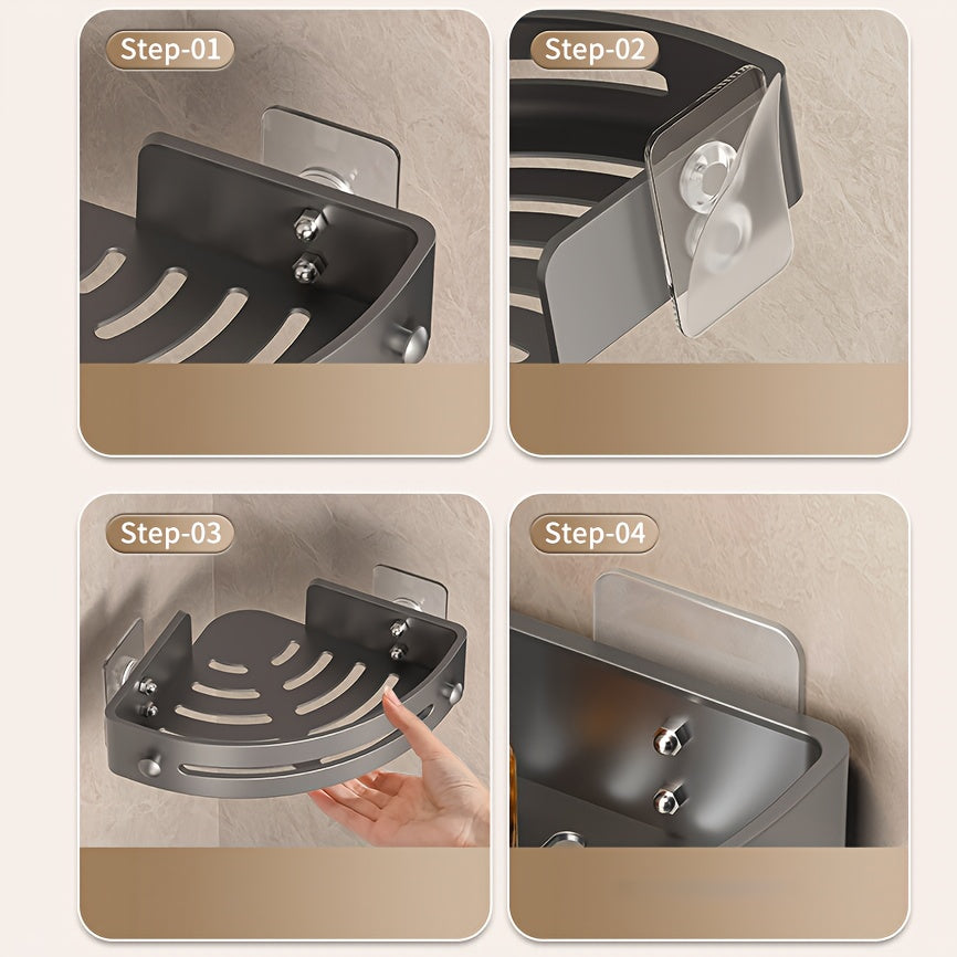 Three Corner Storage Racks Ultra-Durable ABS No Sharp Edges for Bathroom Organization