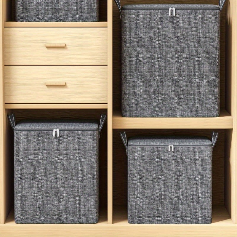 Fabric Storage Bag for Clothes and Bedding with Handles, Luggage Organizer