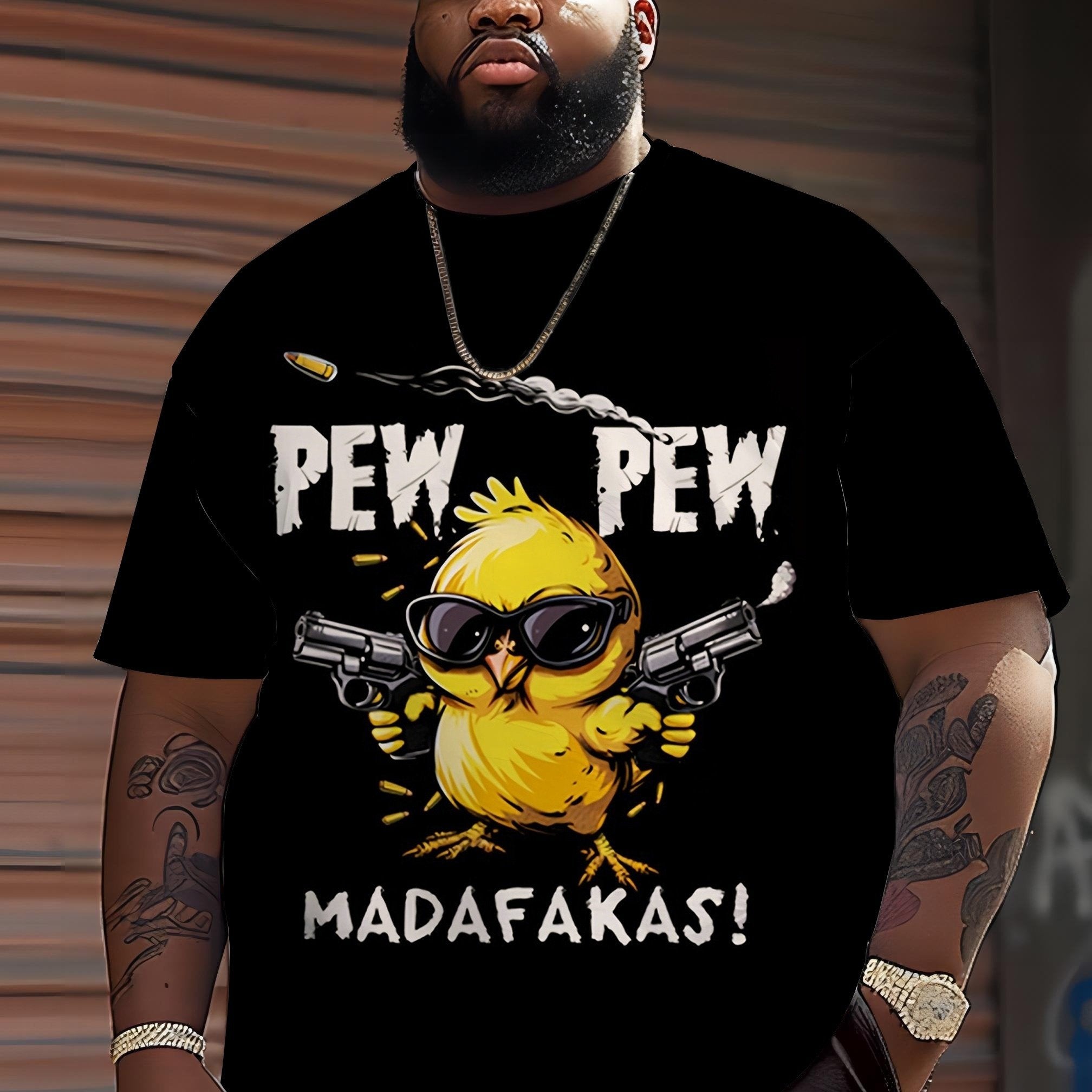 Мужская футболка из полиэстера с мультяшным принтом, короткий рукав, повседневная спортивная футболка для бега и ежедневной носки