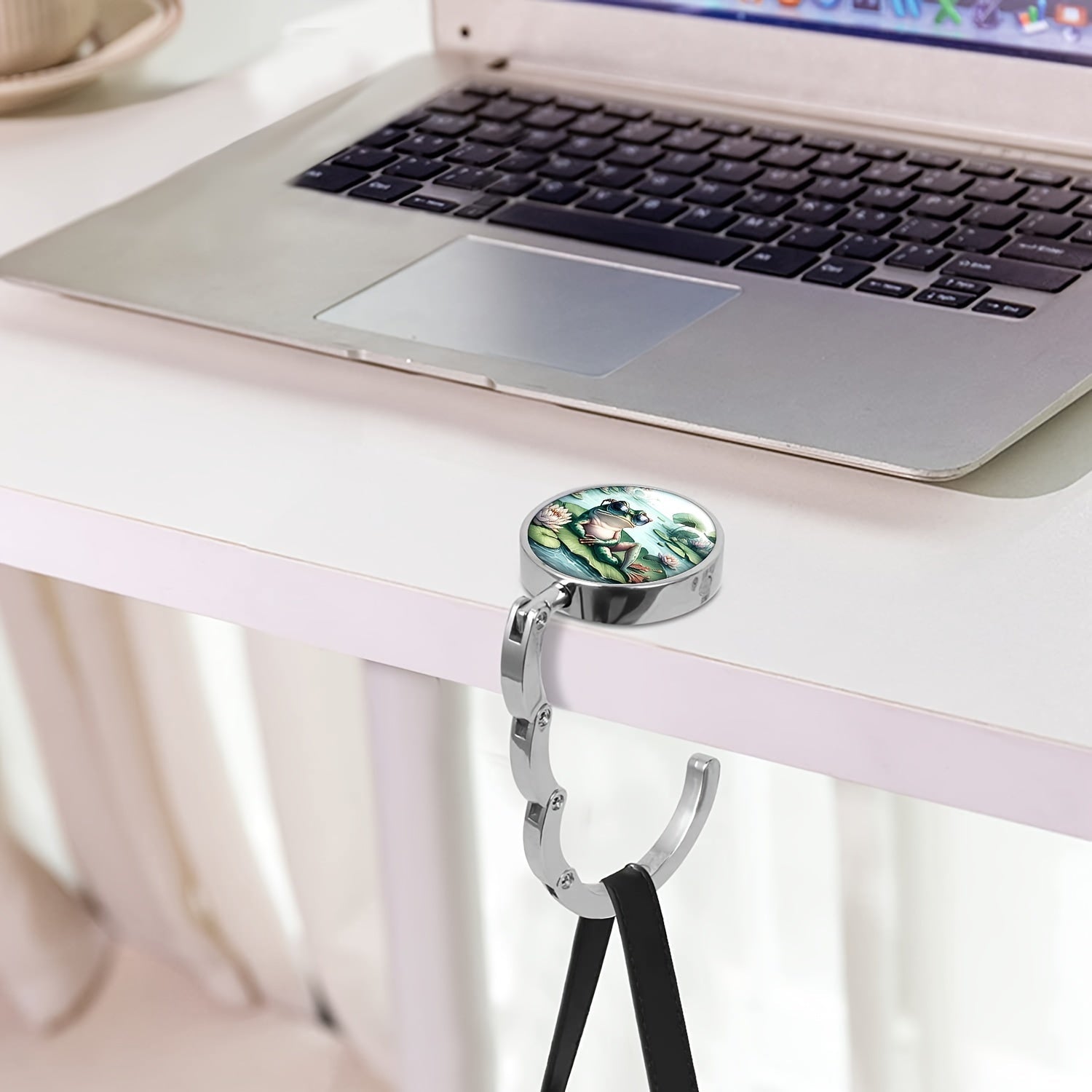 Foldable Handbag Storage Table Hook for Travel and Decor, Frog Purse Hanger