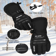 Men and Women Waterproof Touchscreen Ski Gloves with Knit Fabric