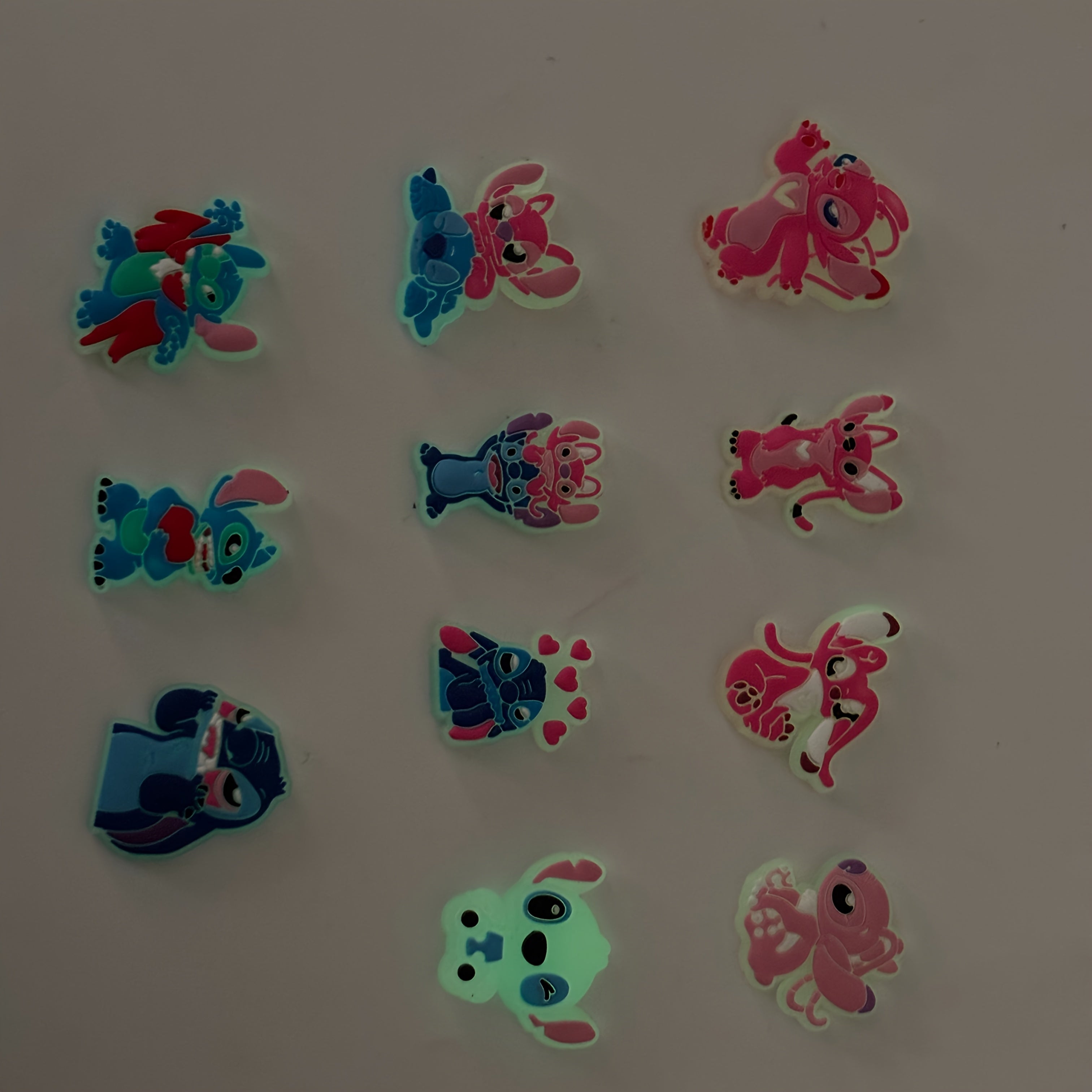Kids Glow-in-the-Dark Stitch Shoe Charms Detachable Clips for Shoes