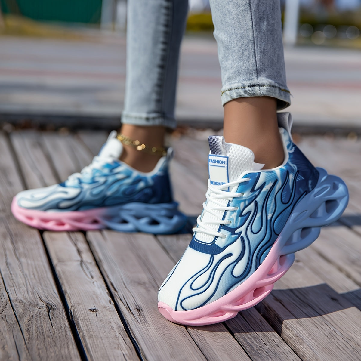 Women's Breathable Mesh Running Sneakers Black White Low Top Casual Shoes