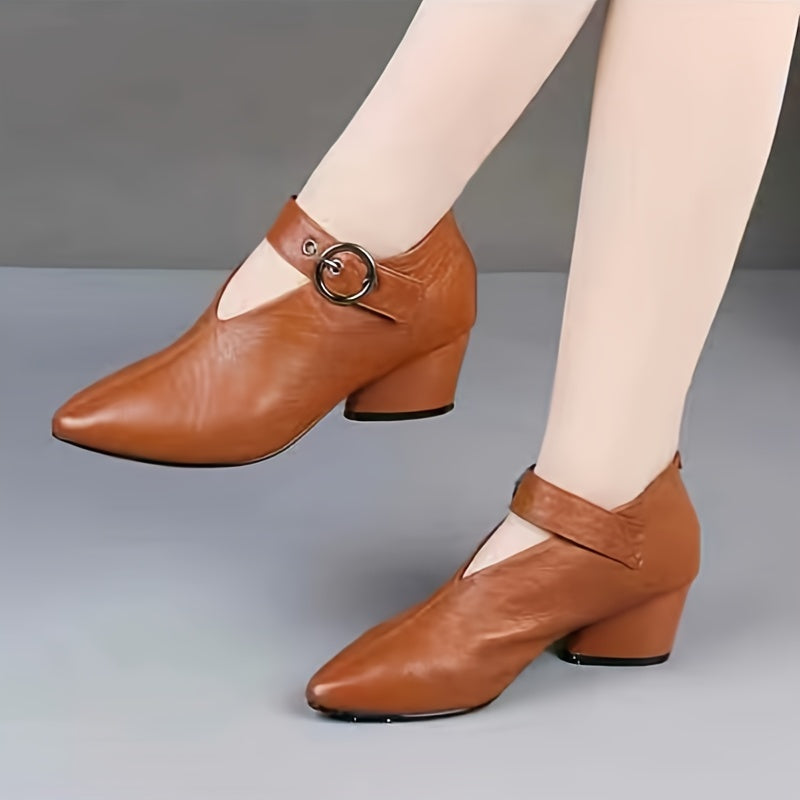 Red Faux Leather High Heels for Women with Ankle Strap and Stiletto Heel