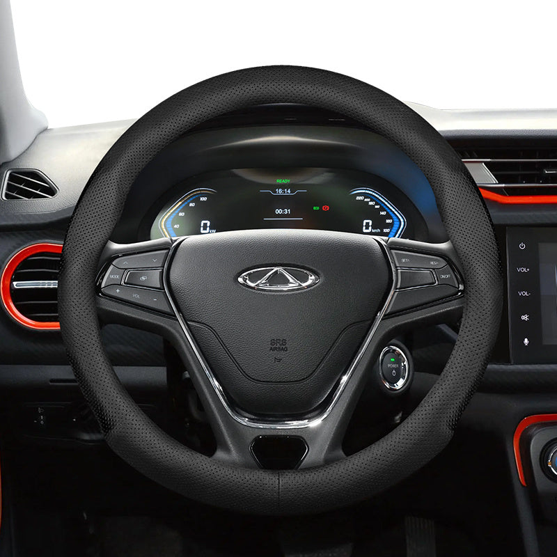Universal Leather Steering Wheel Cover Breathable Thin Car Accessory Black Burgundy Brown