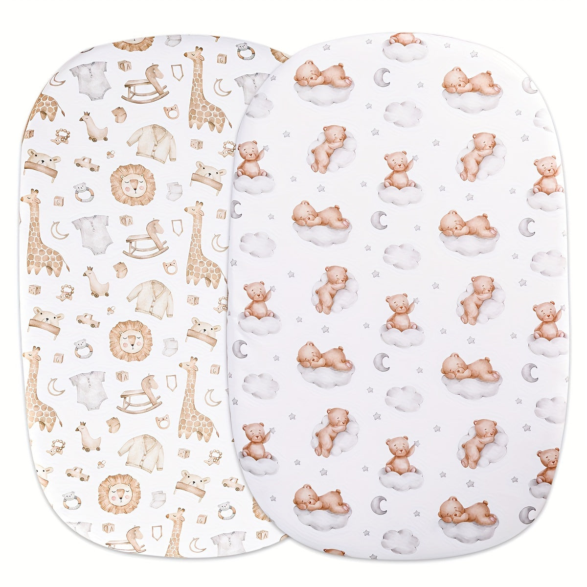 Kids Mattress Cover Set 2-Piece Fitted Crib Sheets for Boys and Girls