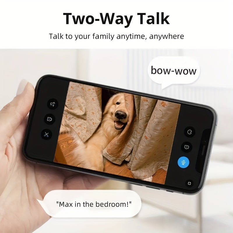 Cámara de seguridad con visión nocturna a color completo, seguimiento de movimiento, audio bidireccional, WIFI