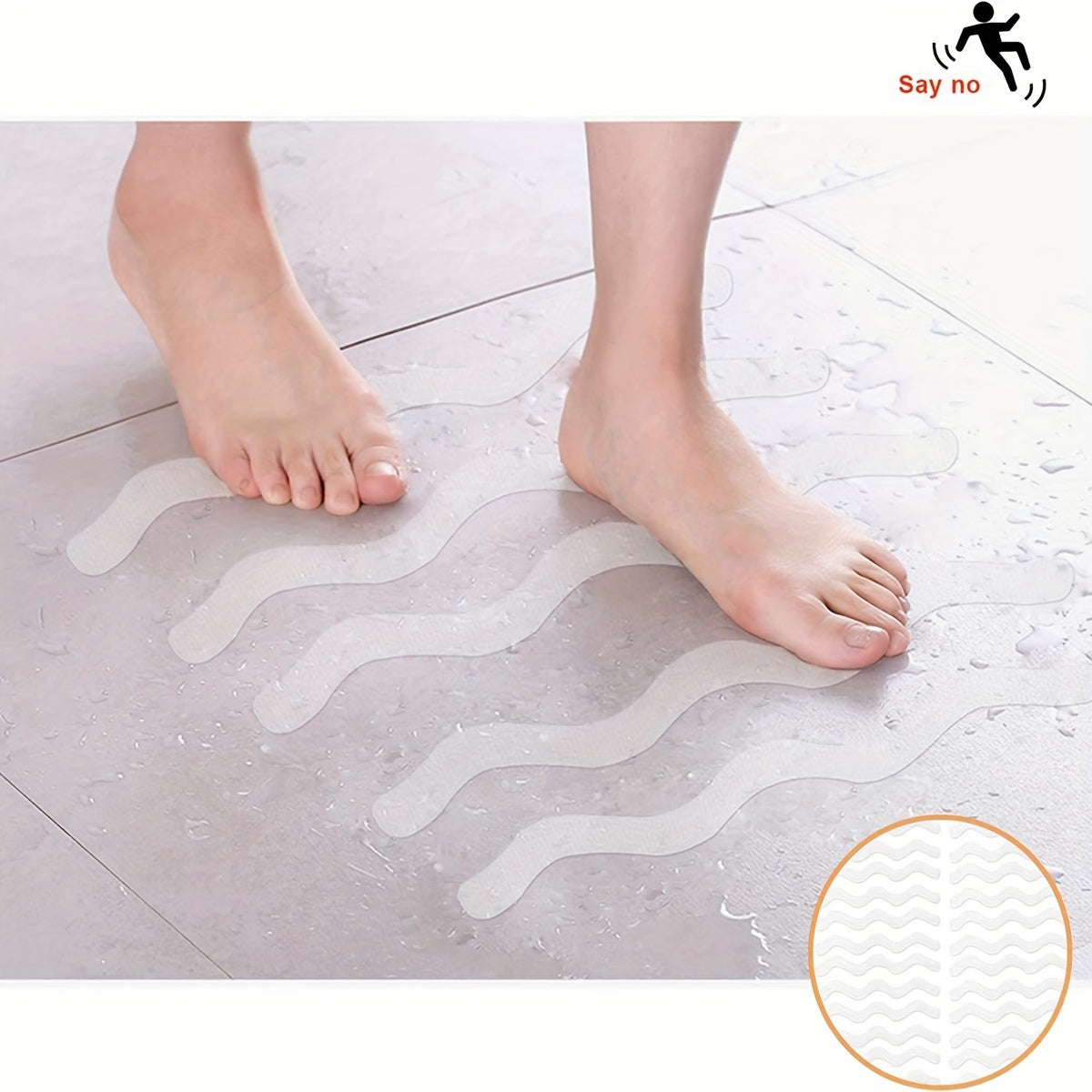 Transparent Anti-Slip Stickers for Bathroom Bathtub Stairs Waterproof Surfaces