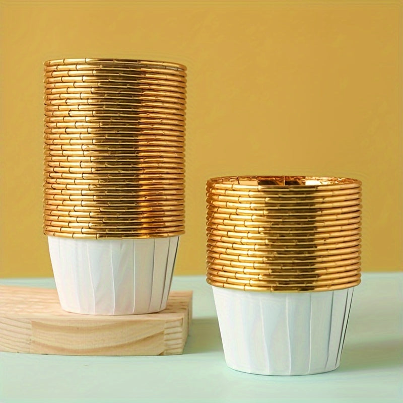 50 Rolled Muffin Cupcake Liners for Baking, Curl Design, Perfect for Cupcakes
