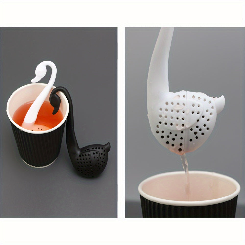Plastic Swan-Shaped Mini Tea Infuser, Loose Leaf and Blooming Tea Strainer