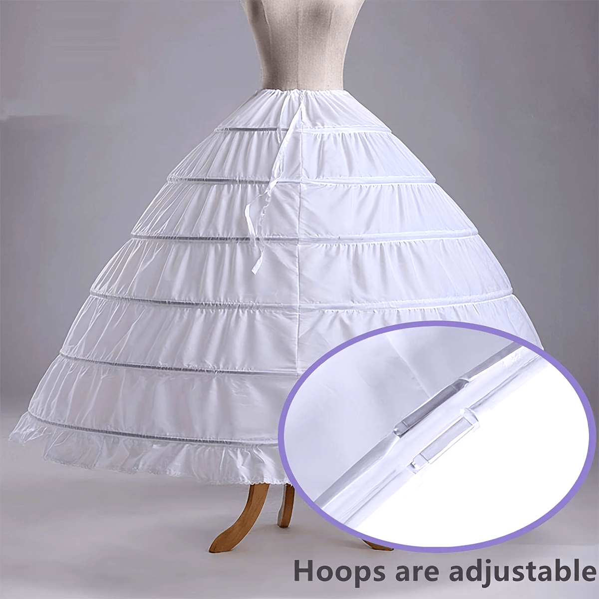 Steel Ring Wedding Dress Petticoat with Bustle for Long Bridal Gowns