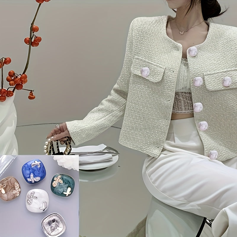 Vintage ilhomlantirilgan alloy tugmalar 5-to'plam ayollar kiyimlari uchun DIY fasteners retro uslub