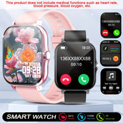 Pink Smartwatch with 4.65cm HD Display Wireless 5.0 Fitness Tracker with Call Music Control