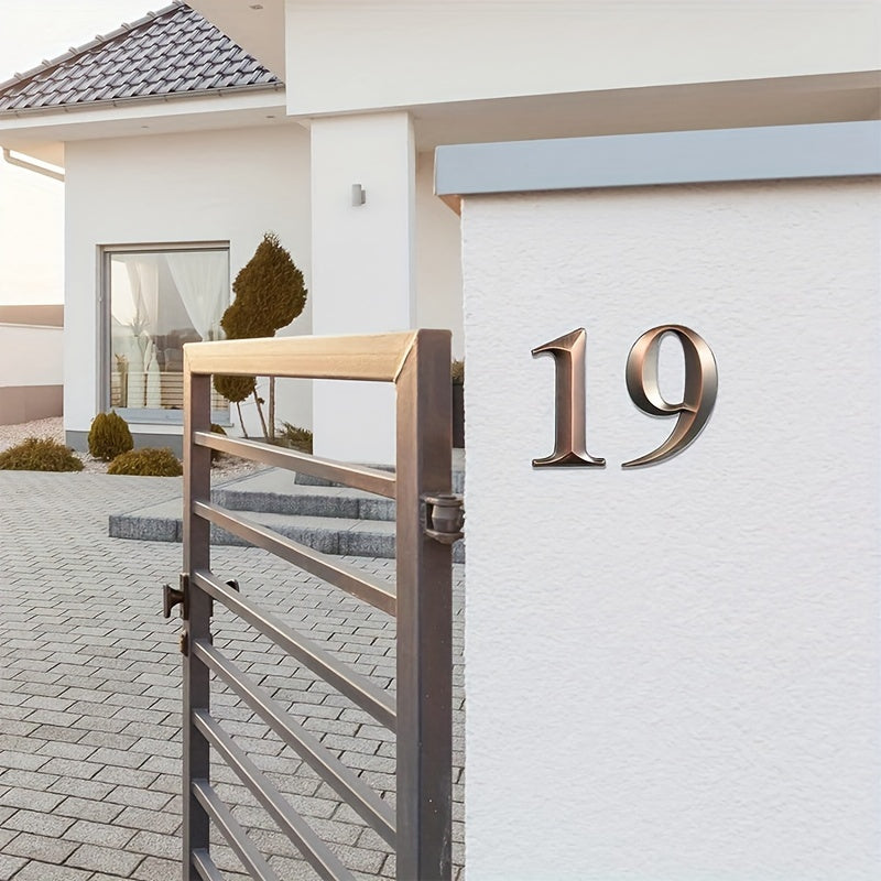 Self-Adhesive Rhombus House Number Sign Resin Copper for Hotels Apartments Modern Homes