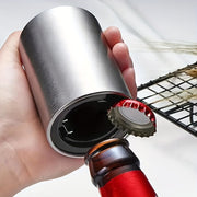 Premium zanglamas po'latdan yasalgan avtomatik shisha ochgich bilan shishalarni osonlik bilan oching, bu uy, oshxona, bar va restoran muhitlari uchun ideal.