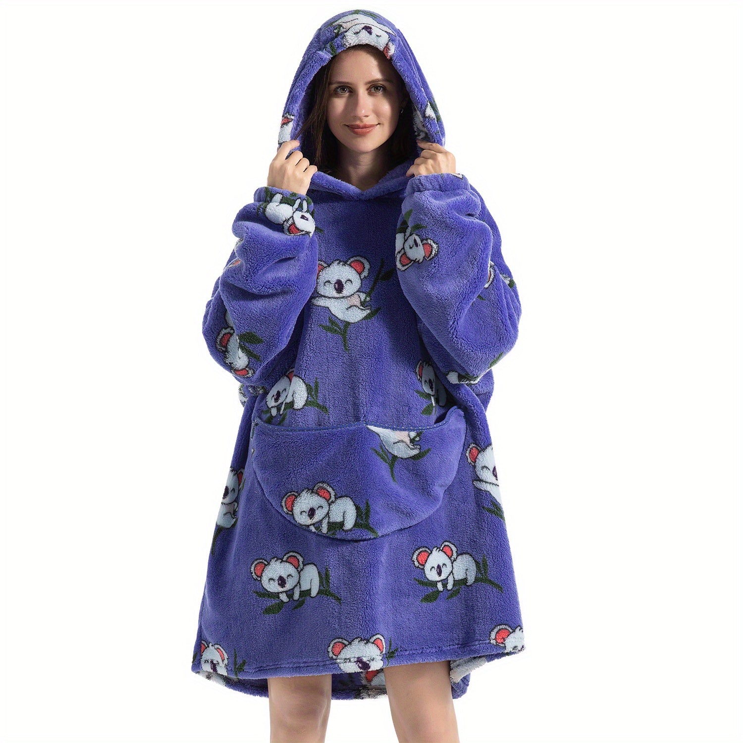 Oversized Sherpa Fleece Blanket Hoodie for Women Men Adults Ultra Soft Warm Wearable Sweatshirt Blanket
