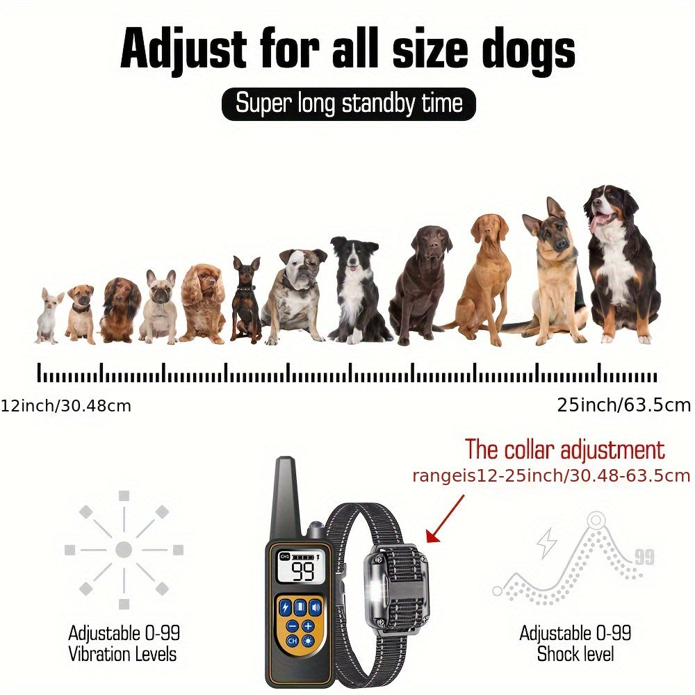 Dog Training Collar with Remote Shock Vibration and 99 Sensitivity Levels