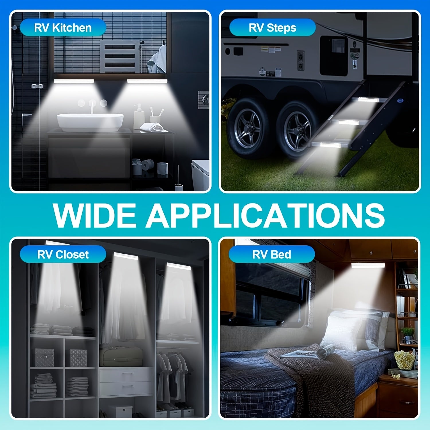 Wireless LED Motion Sensor Strip Light for Closets Cabinets Bedrooms