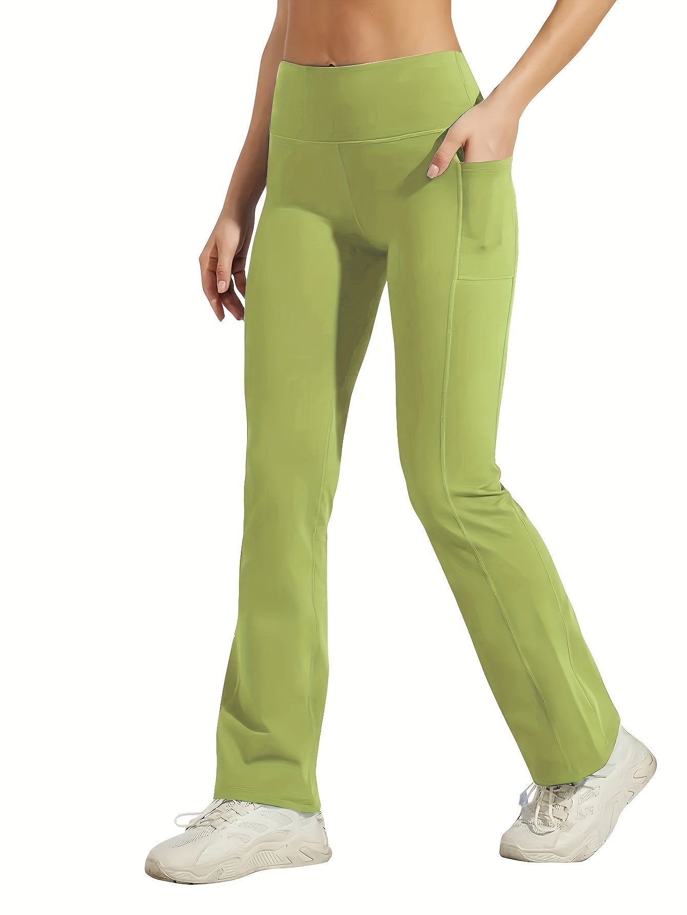 Ayollar uchun katta o'lchamdagi yoga shimlar, cho'ntaklar bilan, yuqori bel, kengaytirilgan faol kiyim