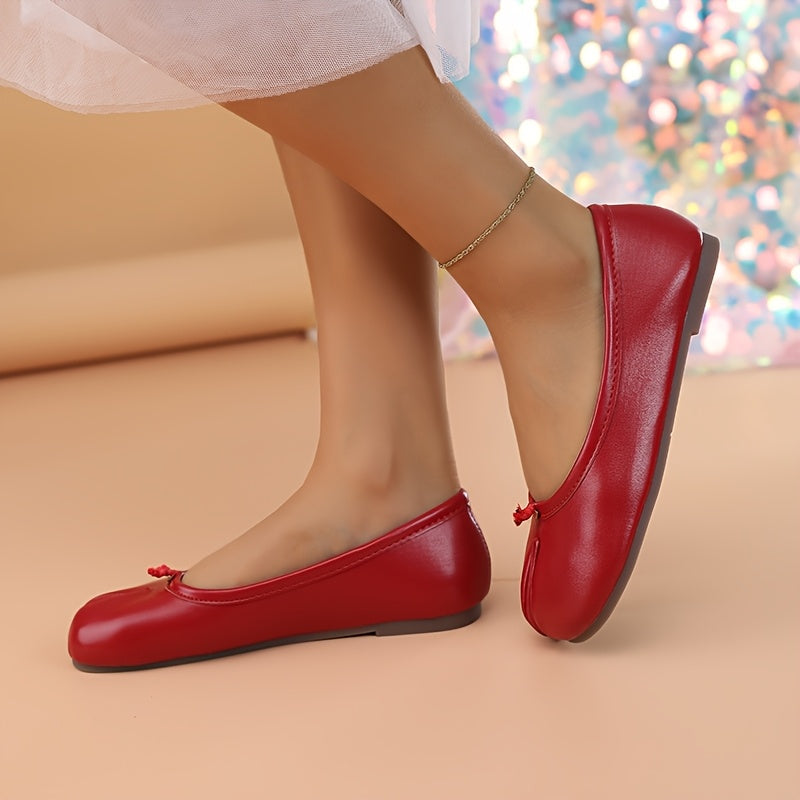 Women's Slip-On Flats Synthetic Cushioned Insole Non-Slip Sole All-Season