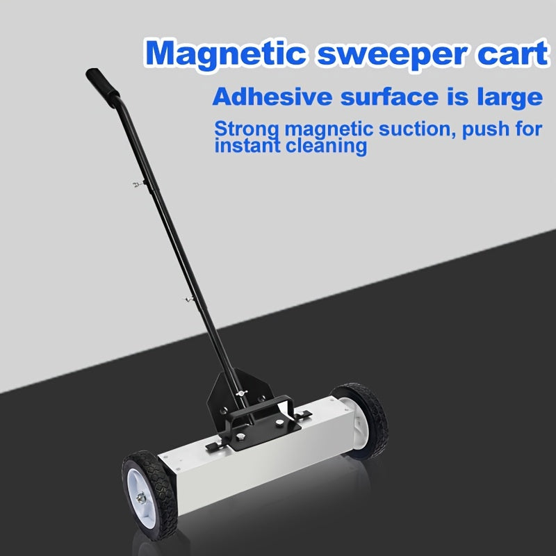 18-Inch Magnetic Floor Sweeper for Metal Debris Removal with Release Handle