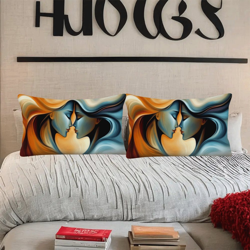 Square Cushion Covers Set of 2 50.8x30.48cm Outdoor Indoor Easy Clean Zip Closure