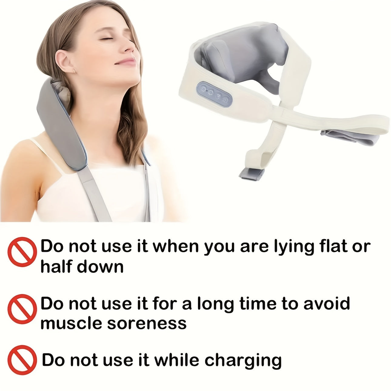 Qayta zaryadlanadigan bo'yin massajeri, yoğurma funksiyasi bilan, trapezius mushaklarini bo'shatsin, USB orqali qayta zaryadlanadi, uzoq muddatli litiy batareya.