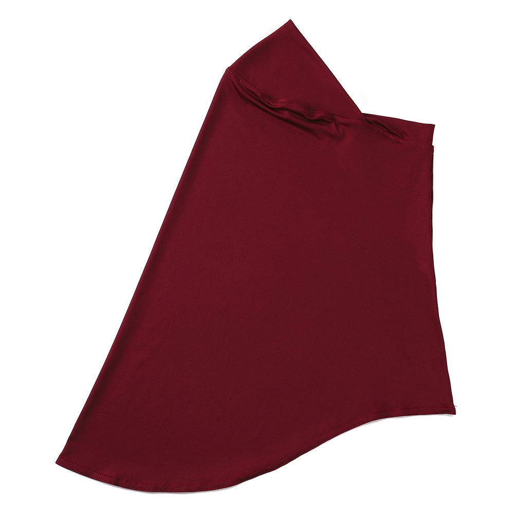 Ladies' Stretch Hijab Scarf Soft Breathable Polyester Lace Trim Full Chin Coverage in Multiple Colors