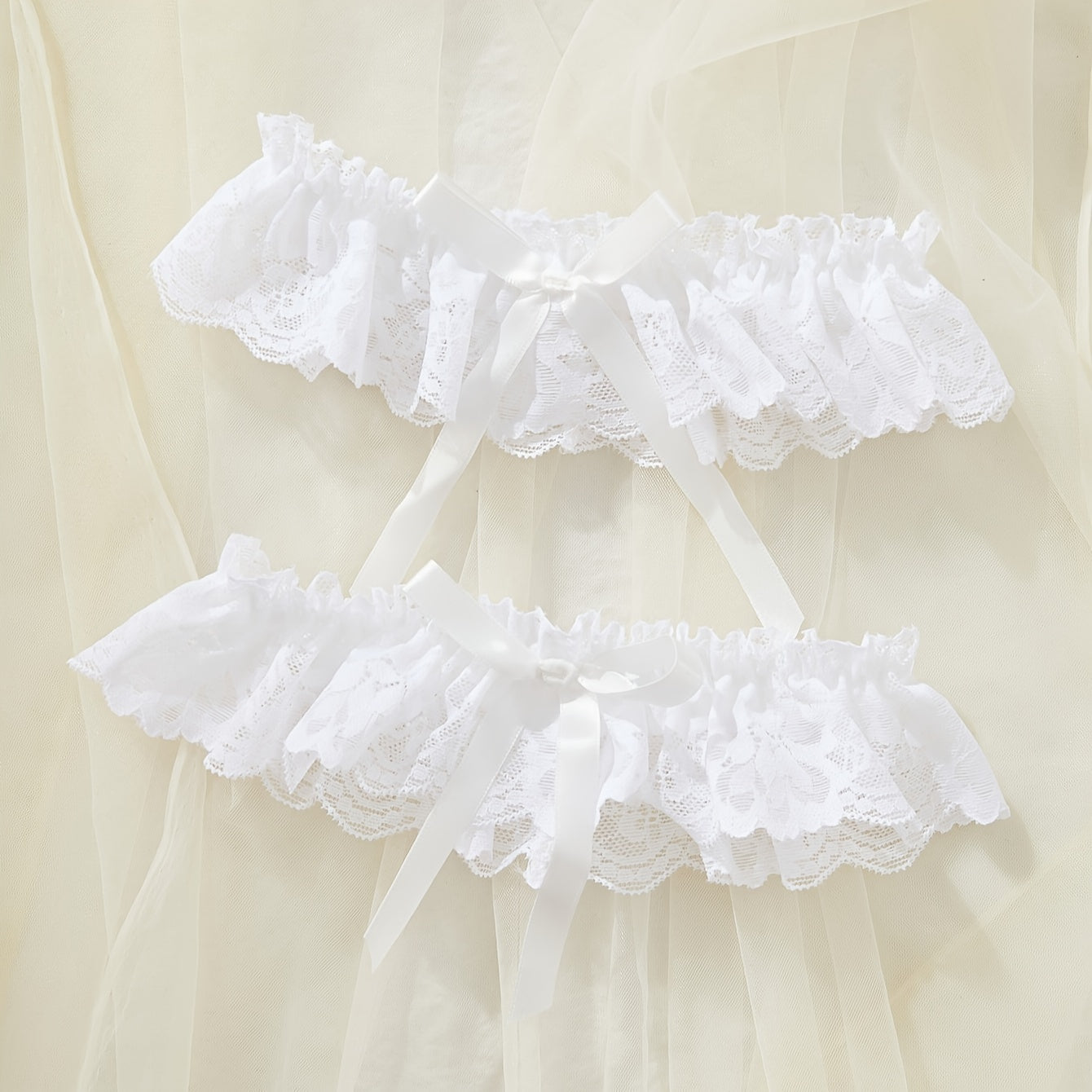 Women's Lace Bow Knot Garter Belt Sexy Lingerie Adjustable Strap