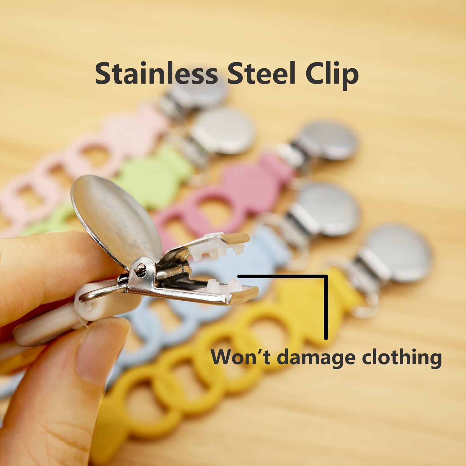 Baby Silicone Pacifiers Bundle of 2 with Pacifier Chains Food Grade Safe for Newborns