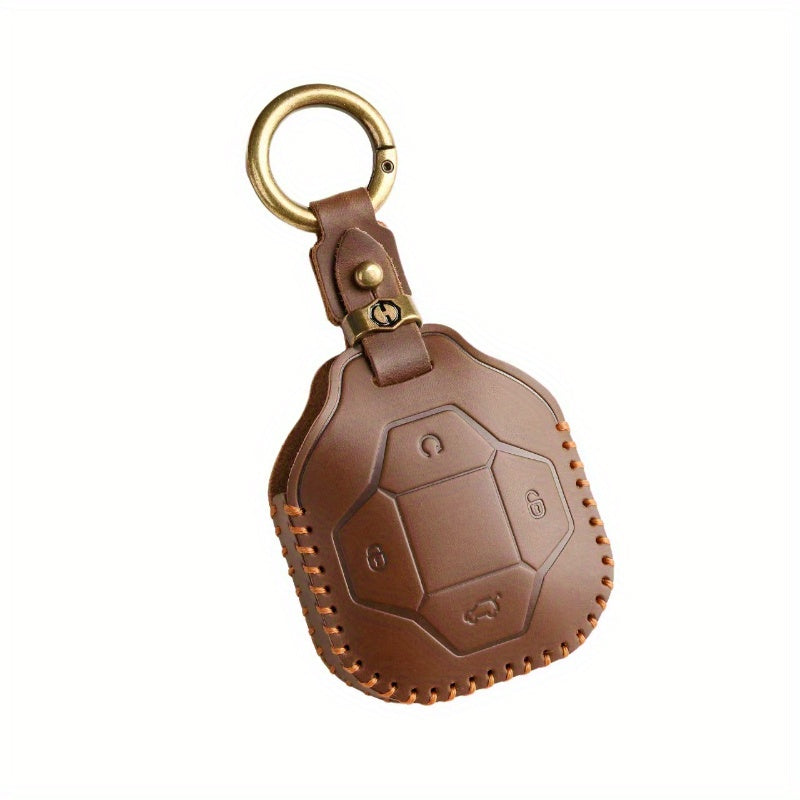 Universal Leather Car Remote Key Fob Cover with Keyring for Car Model Accessories