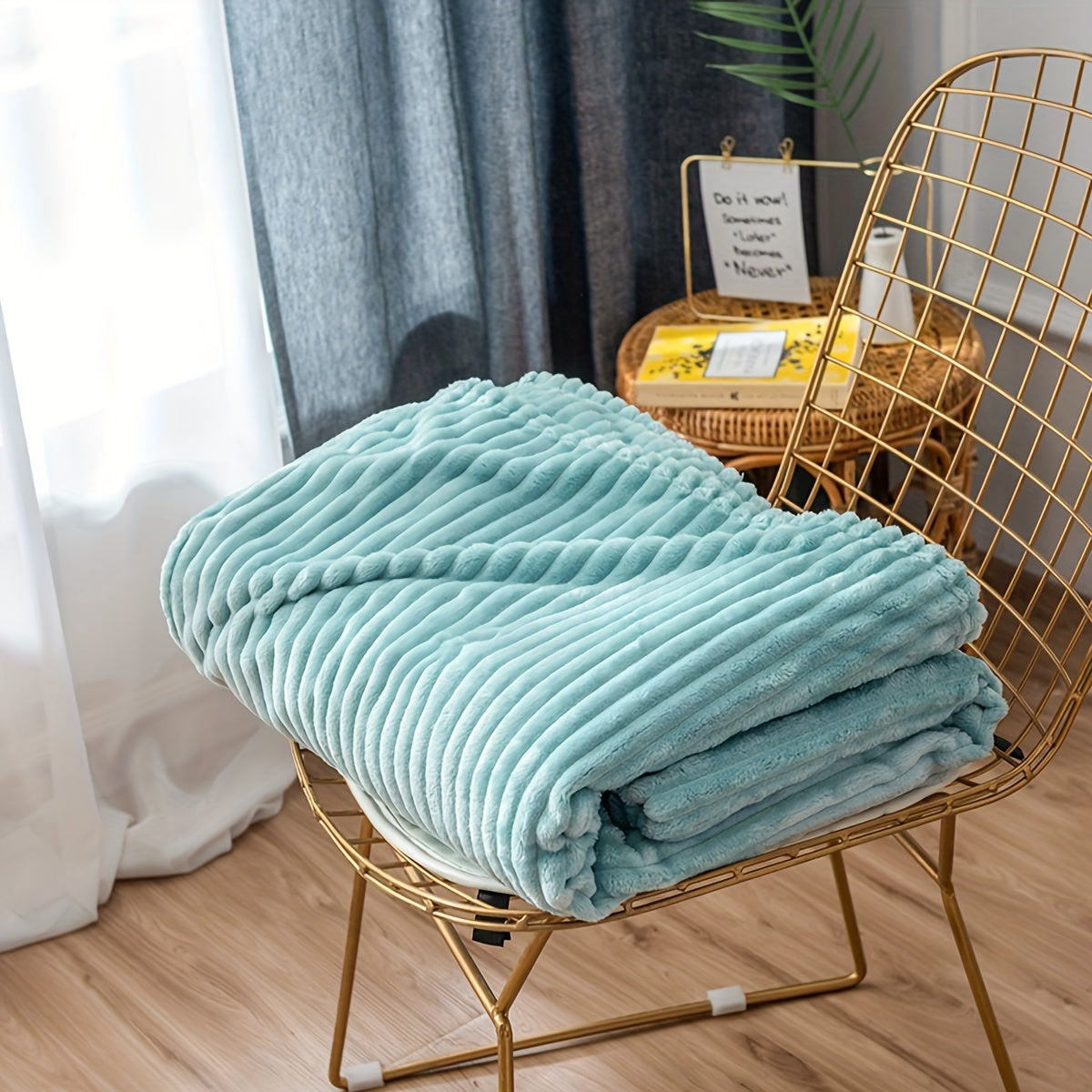 Plush Blanket with Drawstring Solid Color Throw Blanket Multi-Functional Gift for All Seasons