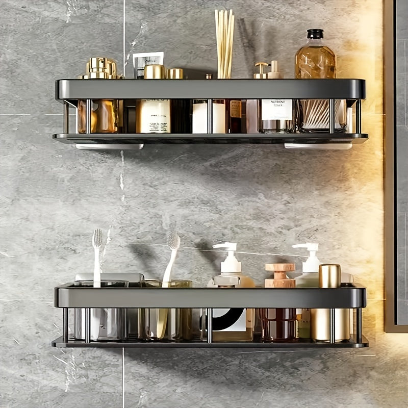 Rustproof Metal Shower Caddy Holds Two Bottles No Drilling Bathroom Organizer