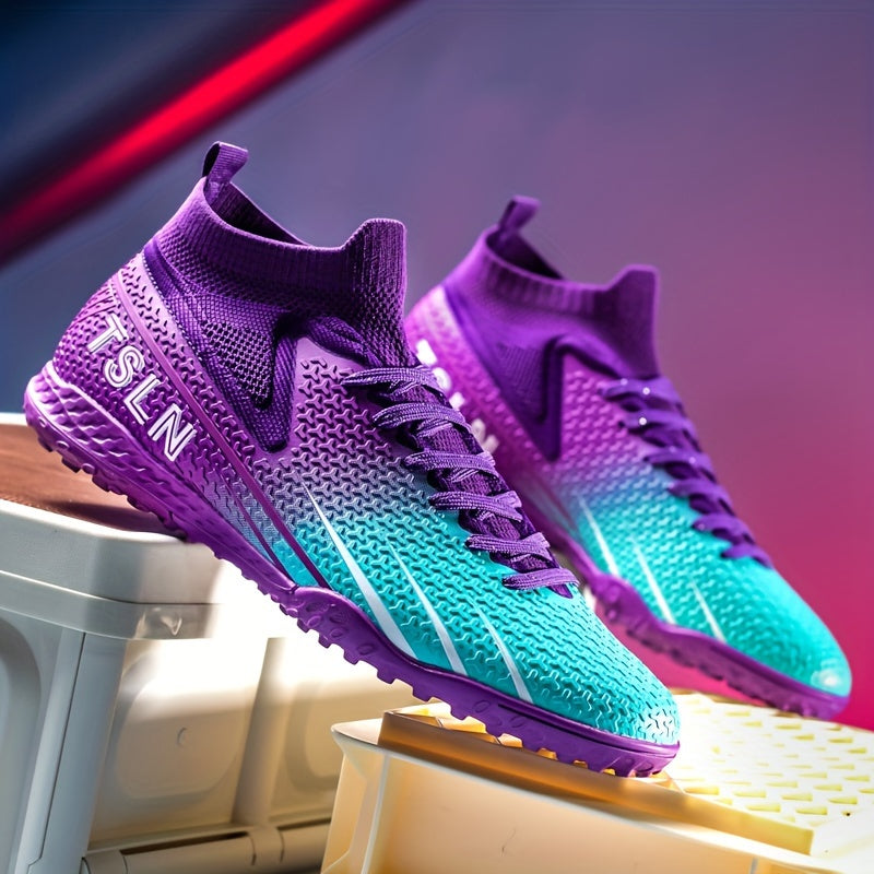 Мужские высокие футбольные бутсы для травы, дышащие, противоскользящие, для уличных тренировок