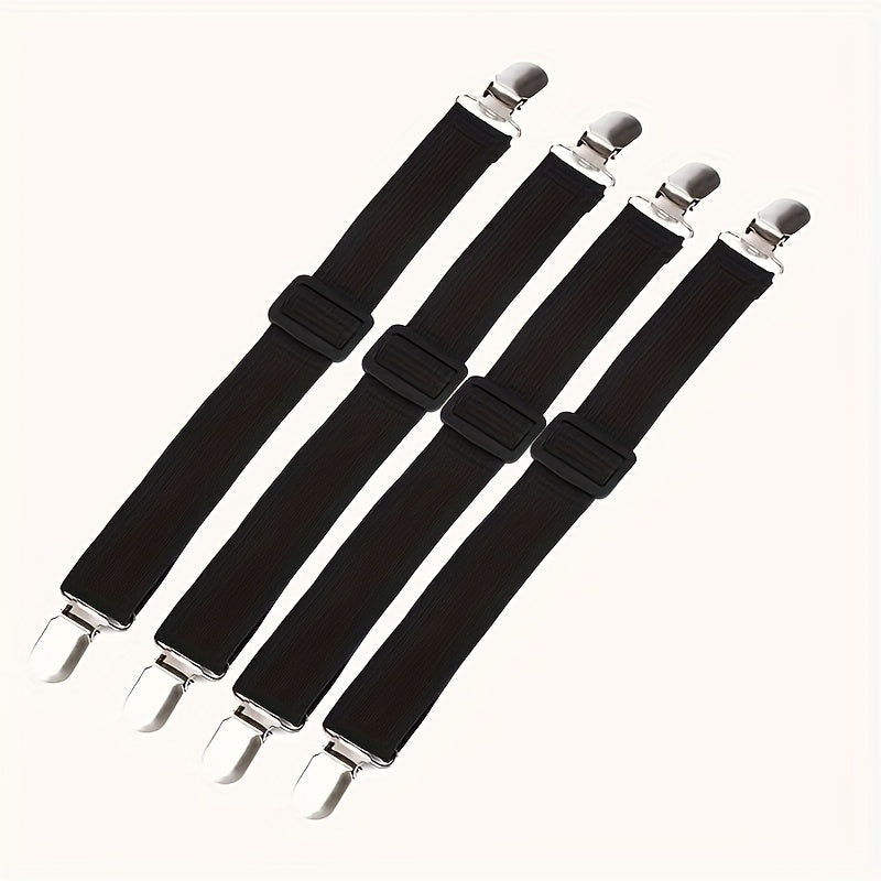 Adjustable Bed Sheet Grippers Set of 4 Non-Slip Clips for Mattresses and Sofas