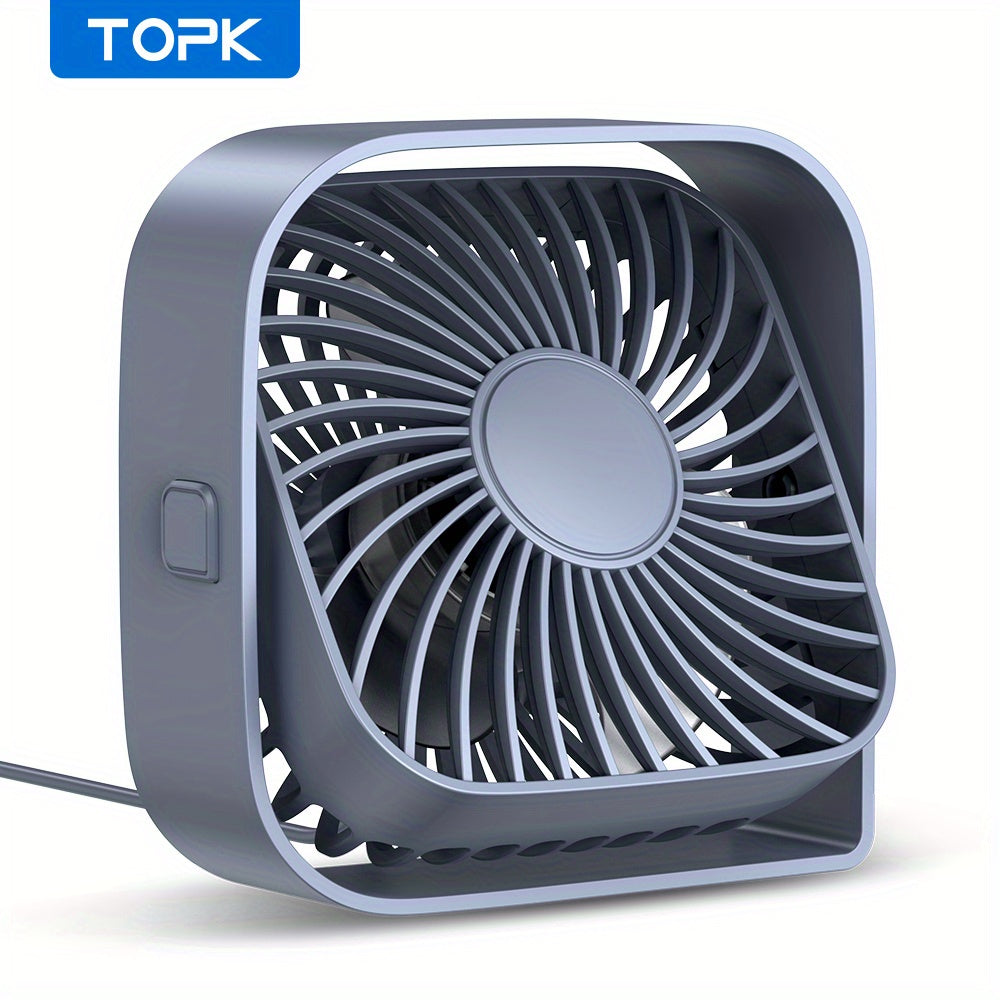 Mini Desk Fan 3 Speeds 10.16cm USB Portable 360° Rotatable Silent Desktop Fan