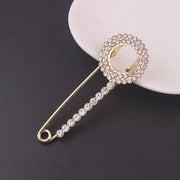 Set of 10 Elegant Faux Pearl and Rhinestone Brooches for Scarves and Cardigans