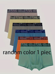 Men's Boxer Briefs Breathable Cotton Mid-Rise Solid Colors Stylish Letter Design