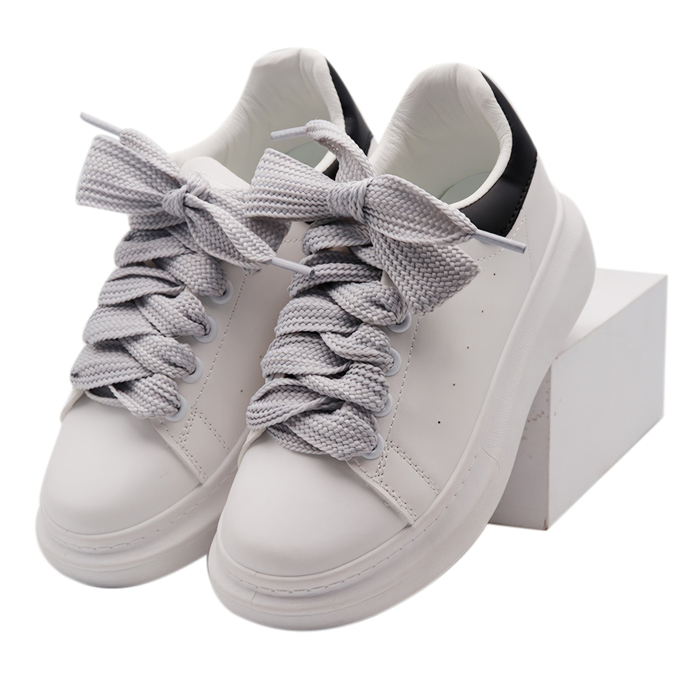 Unisex Solid Color Widened Single-Layer Fat Shoe Laces, 2.5cm Shoes Accessory