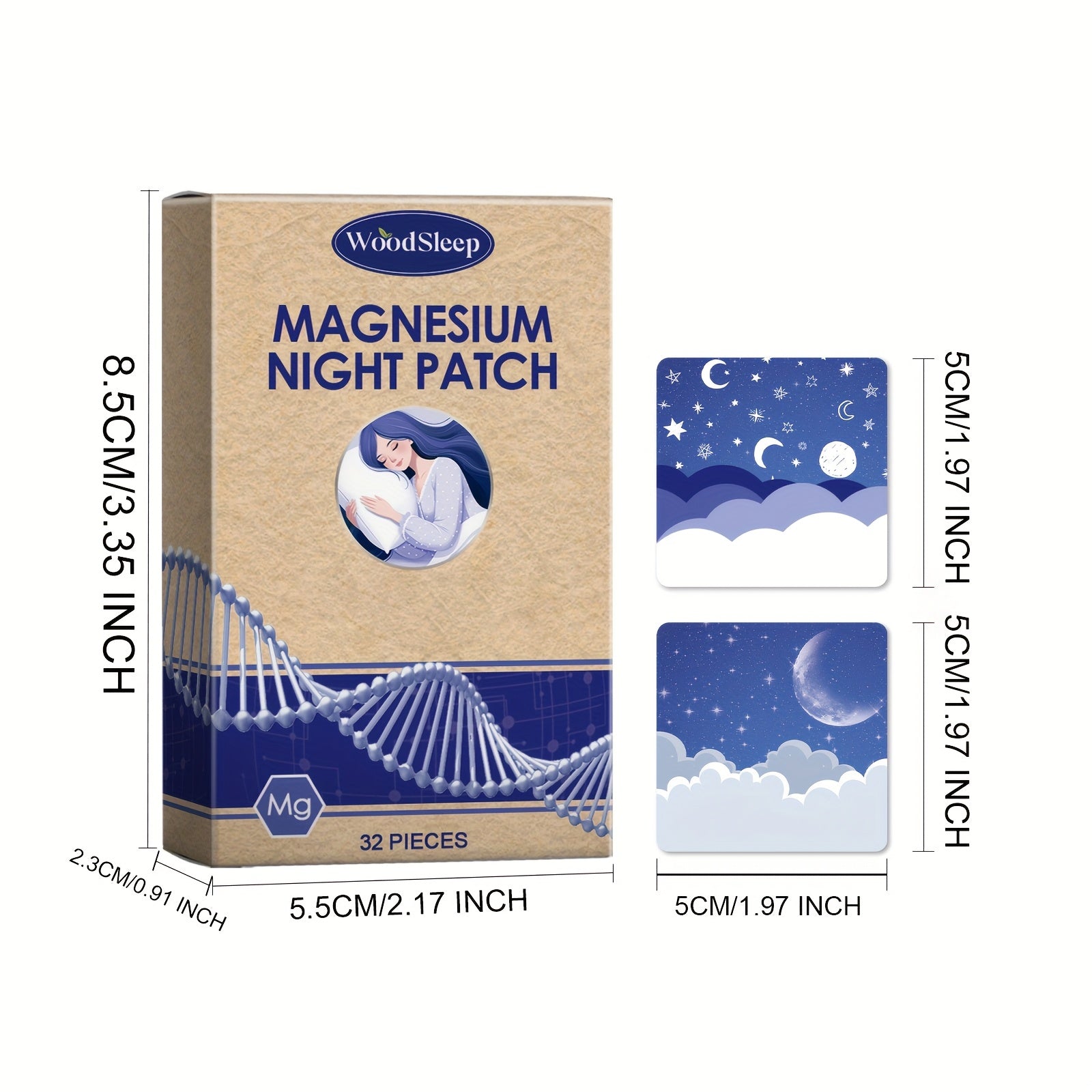 Magnesium Night Patch with Lavender Extract for All Skin Types 32 Pack