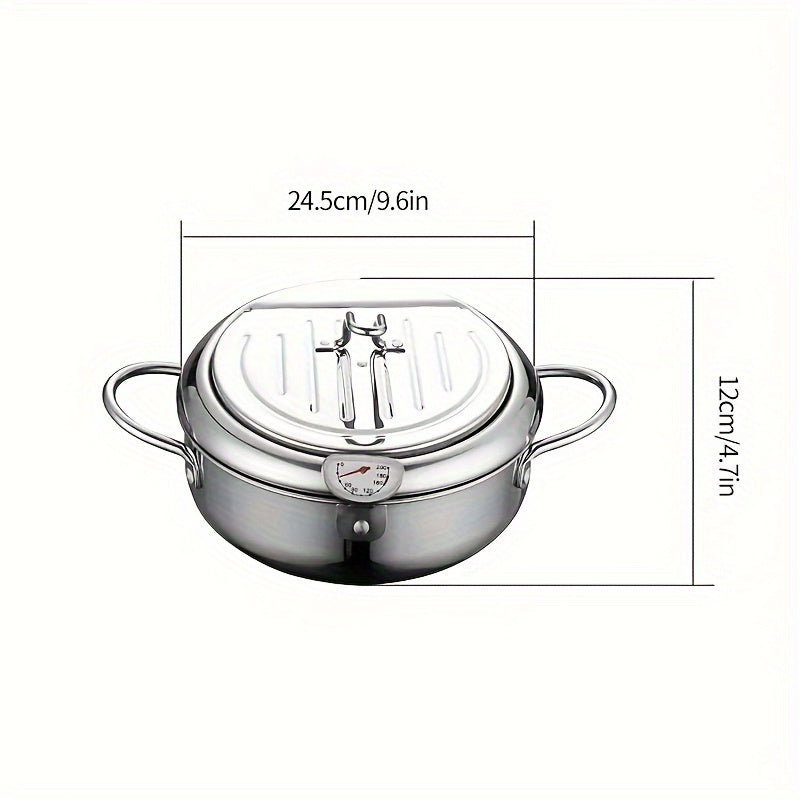 Нержавеющая сталь глубокая фритюрница с крышкой, регулятором температуры, стойкой для фильтрации масла для французских картофелечных и курицы