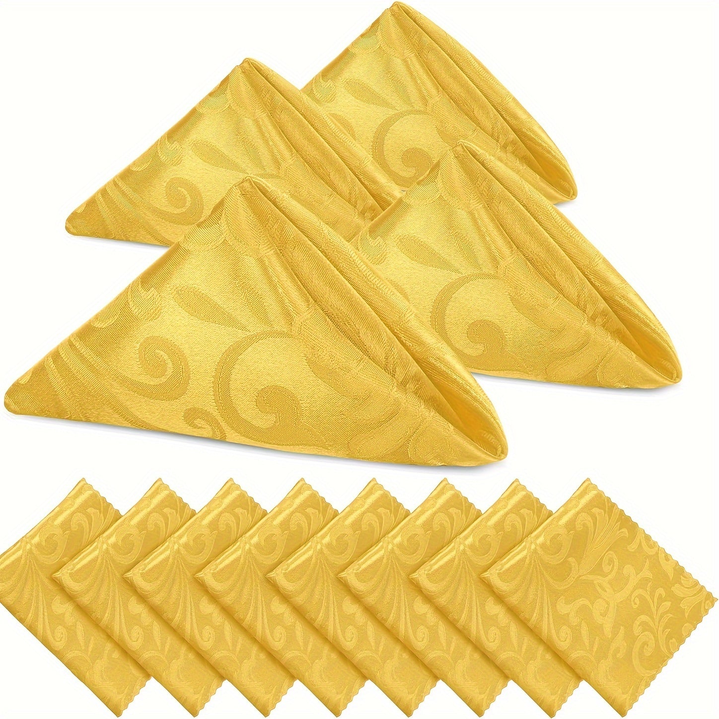 Set of 12 Satin Jacquard Napkins 43.18 cm for Banquets Weddings Parties