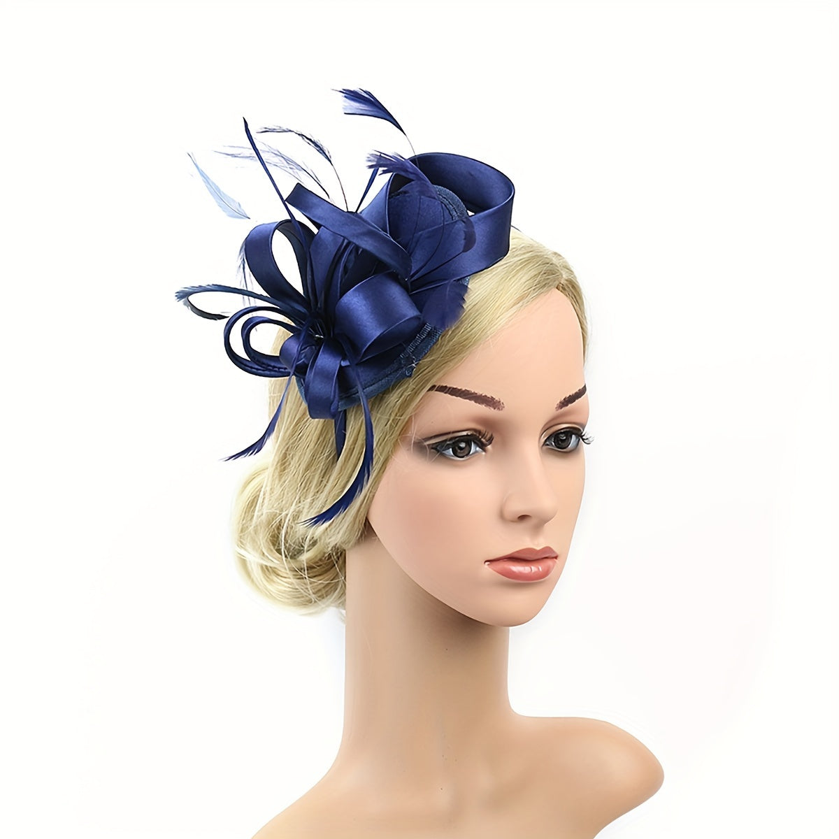 Women's Pillbox Fascinator Hat with Faux Feathers for Halloween and Derby Events