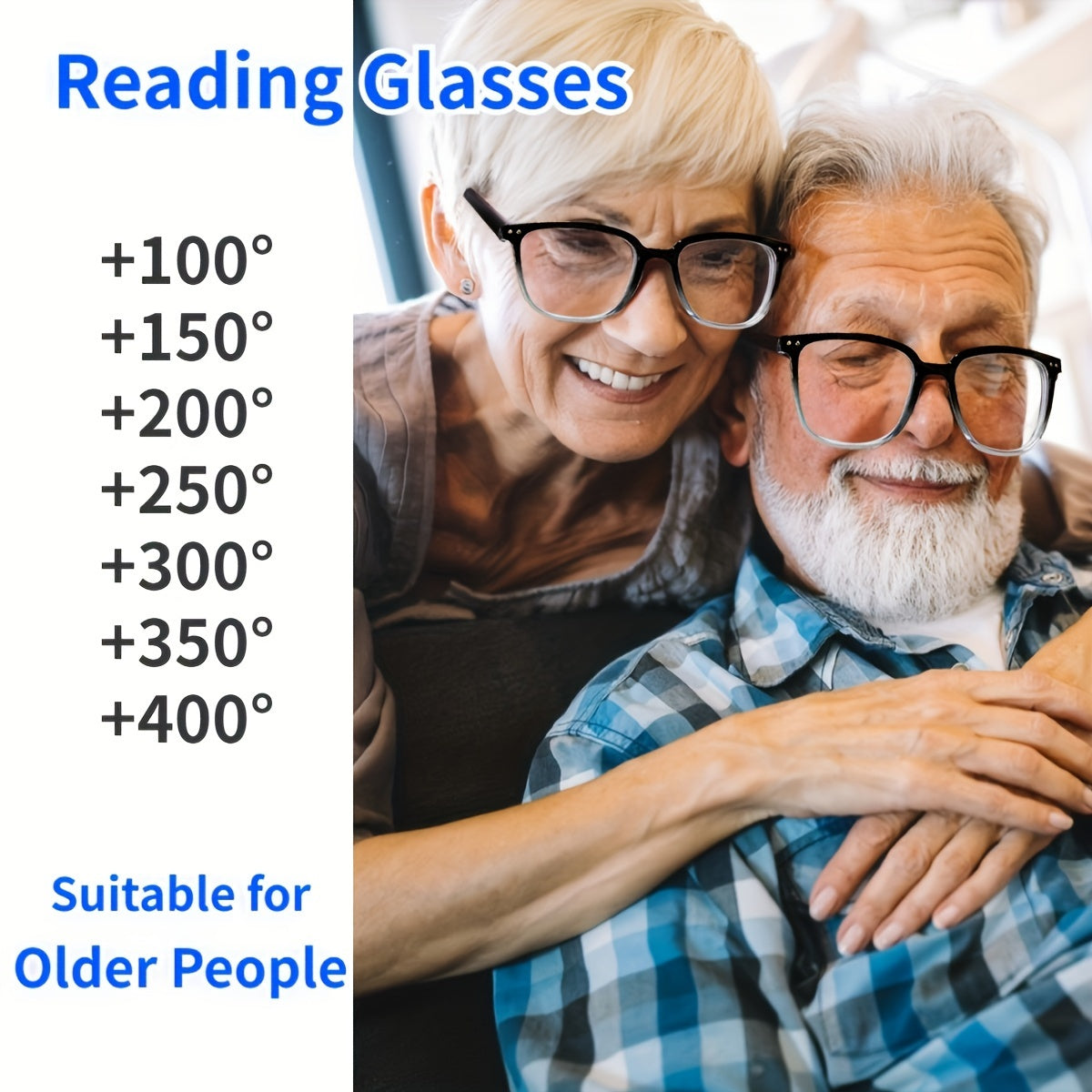 Square Framed Reading Glasses for Men and Women Lightweight Clear Lenses
