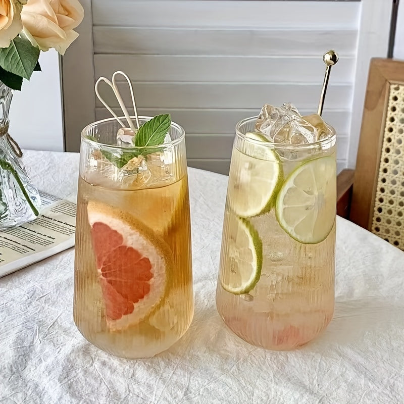 490ml High Borosilicate Glass Water Cup for Iced Coffee Juice Milk Tea