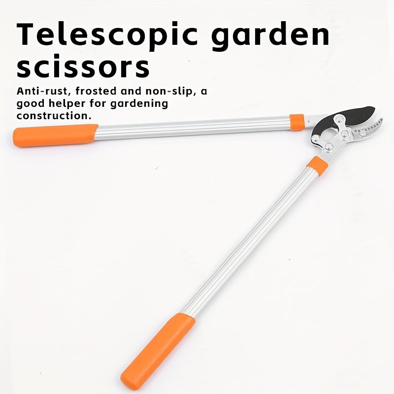Long-Handled Garden Pruning Shears for Hedges and Branches with Carbon Steel Blades