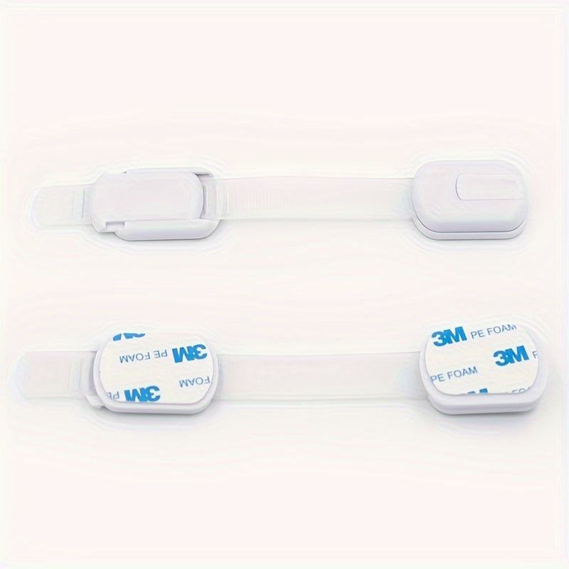 10 ta bolalar xavfsizlik shkaf kaliti va kamarlar, ftalatsiz, oq plastmassa