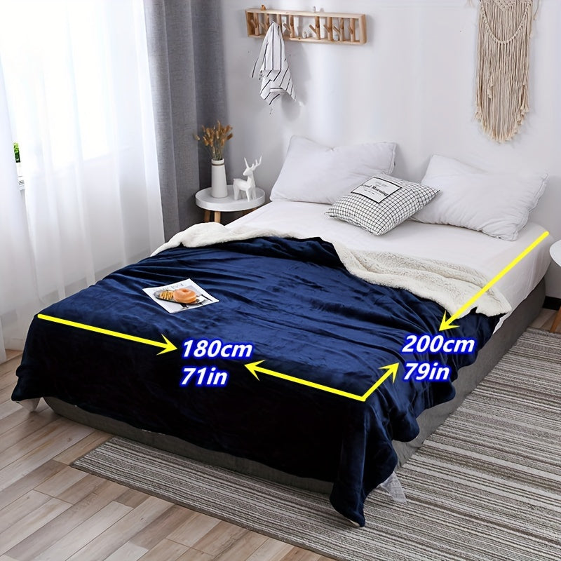 Double Layer Milk Velvet and Lamb Velvet Blanket for Indoor and Outdoor Use