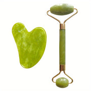 Xiuyan jadeli rolik va qirqish taxtasi to'plami tabiiy yuz massaji va go'zallik uchun.